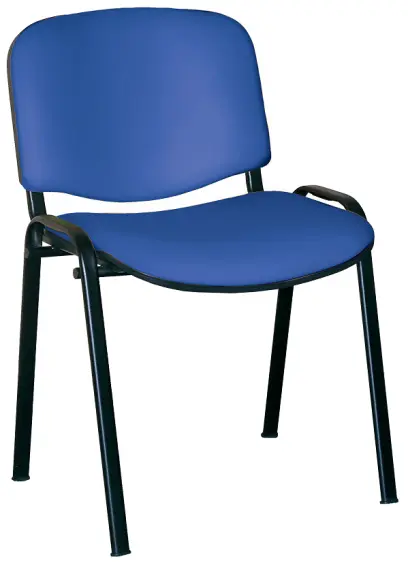 MARCELLA černá, židle konferenční, AN 067 koženka nebeská modrá